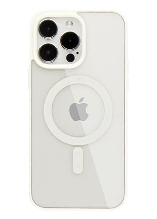 Чехол tpu color с magsafe для iphone 14 pro защитный белый с усиленными углами
