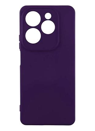 Чехол силиконовый full camera для tecno spark 20 kj5n с микрофиброй внутри защитный фиолетовый