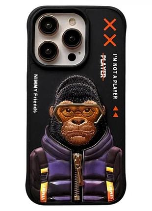 Чехол tpu+pc противоударный для iphone 15 с микрофиброй защита камеры gorilla black