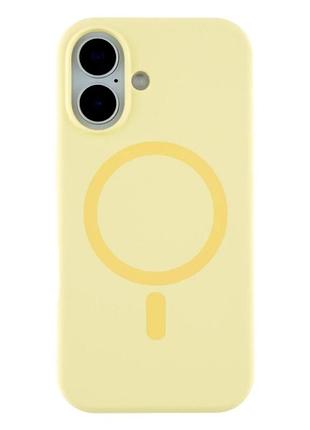 Чохол силіконовий glow silicone case з magsafe для iphone 16 захисний жовтий
