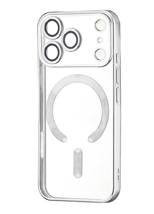 Чохол силіконовий ductil metallic edge з magsafe для iphone 17 pro захист камери срібний
