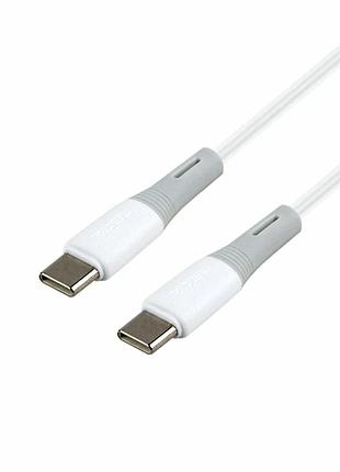 Кабель usb type-c male to type-c male 60w 1м белый ridea rc-si35 siliconepro для быстрой зарядки и передачи данных