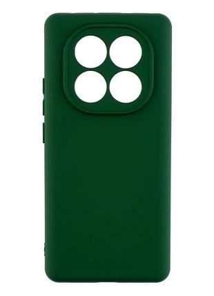 Чехол силиконовый full camera для xiaomi redmi note 14 pro+ 5g с микрофиброй внутри защитный темно-зеленый