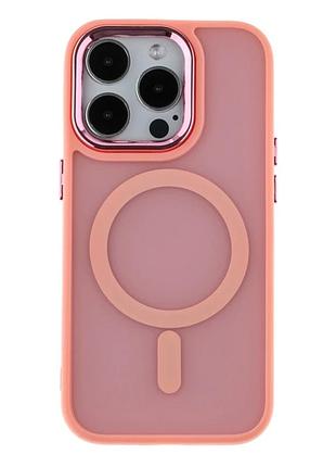 Чохол tpu pc з magsafe для iphone 14 pro max захисний рожевий з посиленими кутами