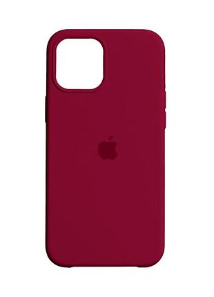 Чехол силиконовый для iphone 12 pro max с микрофиброй внутри защита камеры wine red