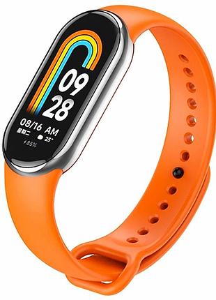 Ремешок для xiaomi mi band 8 9 10 силикон оранжевый застежка кнопка