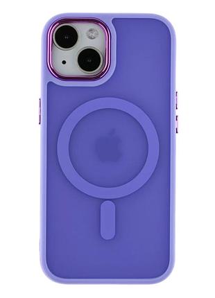 Чохол tpu pc space magnetic color з magsafe для iphone 15 захисний фіолетовий