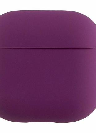 Футляр силиконовый с микрофиброй для airpods 4 цвет 43.grape защита от царапин и падений