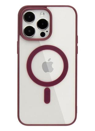 Чехол tpu color с magsafe для iphone 12 pro max защитный бордовый с усиленными углами