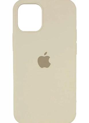 Чехол силиконовый silicone case для iphone 11 pro max с микрофиброй внутри защитный кремовый желтый