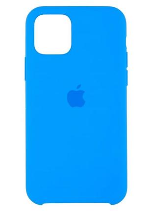 Чехол силиконовый для iphone 11 pro с микрофиброй внутри защита камеры 66.surf blue