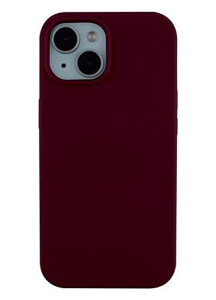 Чехол силиконовый full size для iphone 15 противоударный с защитой камеры бордовый 42.maroon
