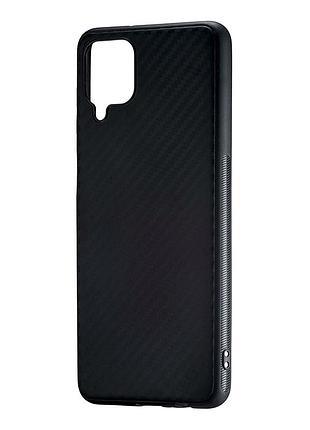 Чехол накладка carbon tpu для samsung a12 m12 f12 черный противоударный с защитой камеры