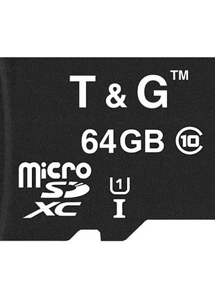 Картка пам'яті t&g microsdxc 64 gb uhs-i для смартфонів і планшетів висока швидкість записування 10 мбс