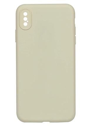 Чехол силиконовый full camera для iphone xs max защита камеры с микрофиброй внутри antique white