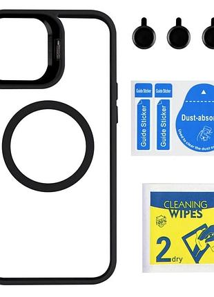 Чехол tpu pc с magsafe и защитой камеры для iphone 13 pro max черный