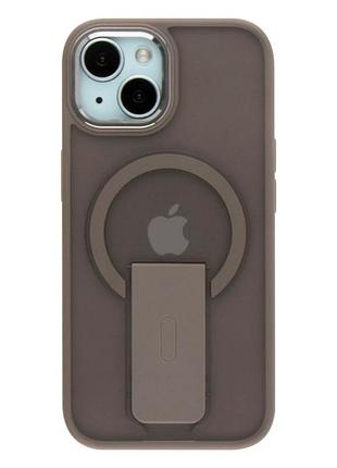 Чехол tpu+pc flexguard magnetic ring stand для iphone 13 противоударный с защитой камеры titanium