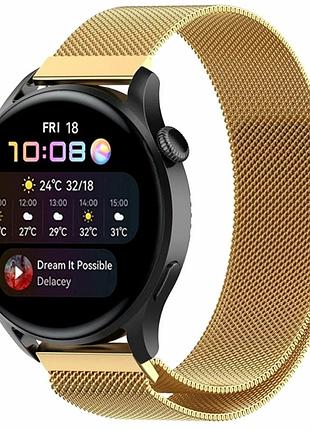 Ремешок универсальный 20мм milanese loop для samsung amazfit huawei цвет gold металл магнитная застежка
