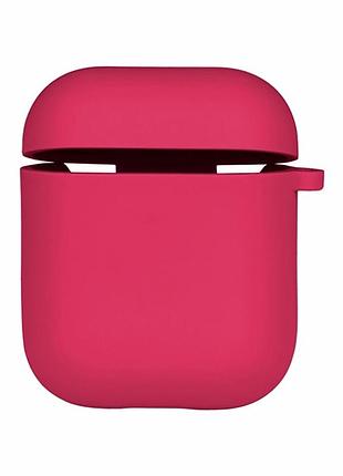Футляр silicone case с микрофиброй для airpods 1 2 цвет 38.shiny pink