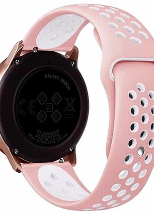 Ремешок универсальный 22мм силикон pink white для samsung amazfit huawei