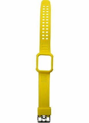 Ремешок для apple watch band silicone 40/41 mm желтый силиконовый с защитным бампером
