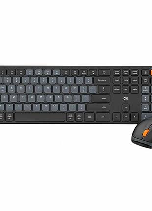 Беспроводной комплект клавиатура и мышь fantech go wk895 silent click черный 110 кнопок bluetooth 2.4ghz abs пластик
