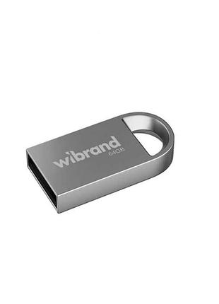 Usb флешка 64гб wibrand lynx серебро usb 2.0 металл для хранения и переноса данных
