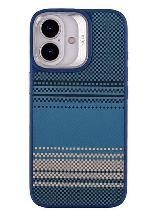 Чехол накладка kajsa resort collection для iphone 17 с magsafe tpu микрофибра с защитой камеры синий