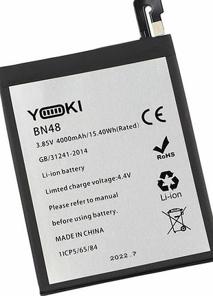 Аккумулятор li-pol 4000 mah 3,85v для xiaomi redmi note 6 pro модель bn48 yoki