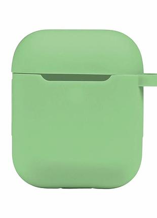 Футляр силиконовый с карабином для airpods 1 2 цвет 47.spearmint