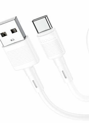 Кабель usb hoco x83 type-c 1м 3а белый для зарядки и передачи данных из pvc с четырьмя жилами