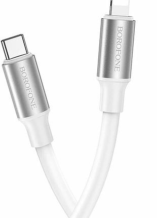 Кабель usb type-c to lightning 20вт 1м белый borofone bx82 для быстрой зарядки iphone