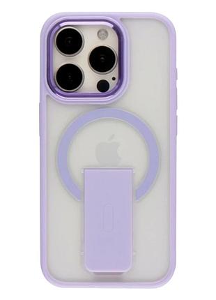 Чехол tpu+pc противоударный с магнитной подставкой для iphone 12 12 pro фиолетовый