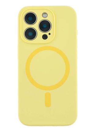 Чехол силиконовый glow silicone case с magsafe для iphone 12 pro защитный желтый