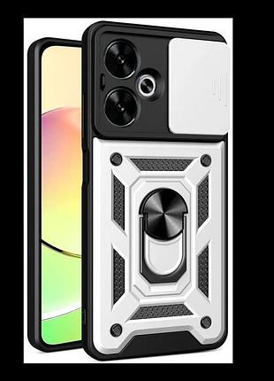 Чехол противоударный armor guard shield для motorola moto g55 с защитой камеры серебристый