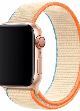 Ремешок для apple watch нейлон 38 40 41 мм кремовый легкий для повседневного использования