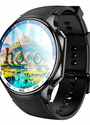 Смарт часы hoco y24 amoled дисплей bluetooth 5.3 390mah черный для спорта и повседневного использования