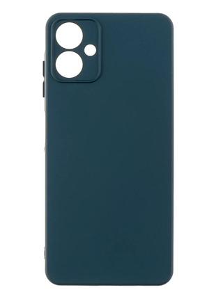Чехол силиконовый full camera для samsung galaxy a06 (a065) с микрофиброй защита камеры темно-синий