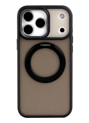 Чохол tpu+pc mag 360 spin case для iphone 17 pro чорний із мікрофіброю всередині та захистом камери