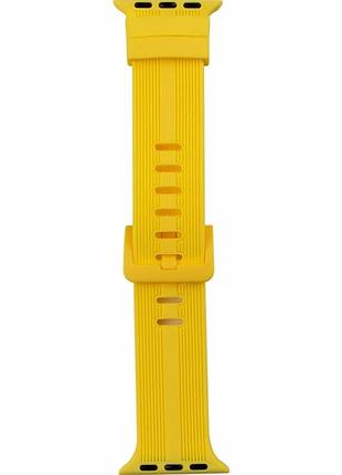 Ремешок для apple watch silicone shine 38 40 41 мм желтый силикон с пряжкой