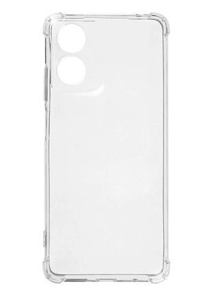 Прозрачный чехол tpu для motorola moto e14 защитный с максимальной защитой углов transparent