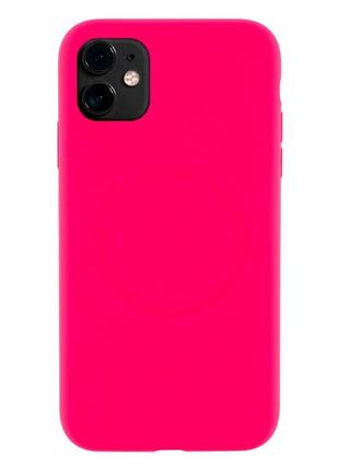 Чехол силиконовый glow silicone case с magsafe для iphone 11 защитный hot pink
