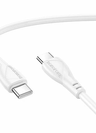 Кабель usb type-c to type-c 60 w 1 м для швидкого заряджання та передавання даних borofone bx121 білий