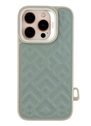 Чехол накладка kajsa briquette collection для iphone 16 pro с magsafe tpu light grey с микрофиброй внутри