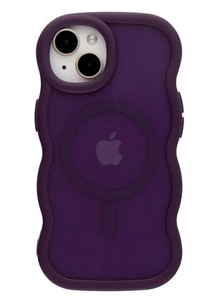 Чехол tpu pc aquawave с magsafe для iphone 13 противоударный фиолетовый с защитой камеры