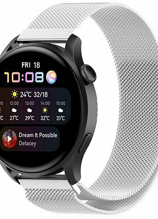 Ремешок универсальный 20mm milanese loop для samsung amazfit huawei металл серебристый