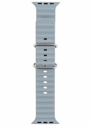 Ремешок ocean band для apple watch силикон cloudy grey 42 44 45 49 мм водоотталкивающий легкий