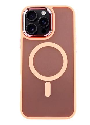 Чехол tpu+pc space magnetic color с magsafe для iphone 16 pro max защитный розовый