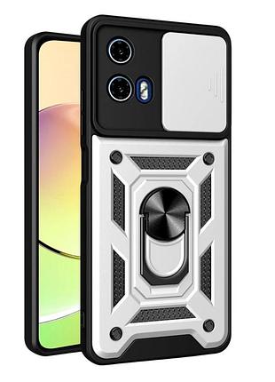 Чехол противоударный armor guard shield для motorola moto g04 g24 4g с защитой камеры серебристый