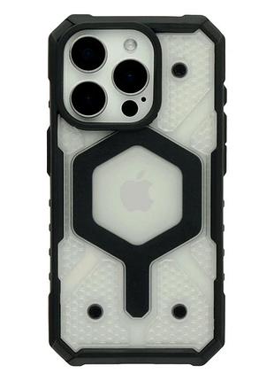 Чохол tpu+pc armorhex magnetic case для iphone 15 pro max протиударний з magsafe прозорий чорний